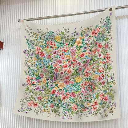 Luxury Silk Square Scarf Women Floral Paisley Print 90cm