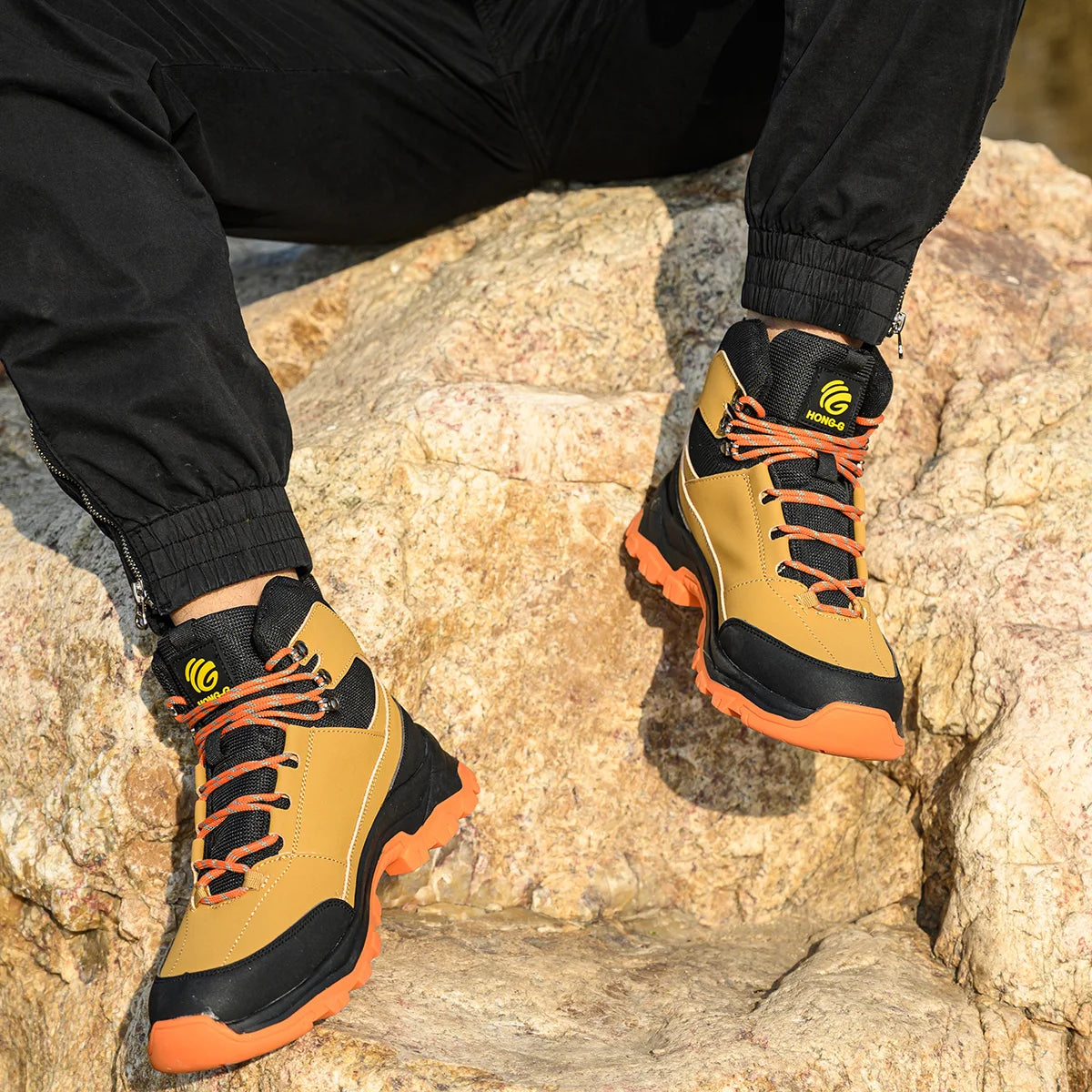 Steel Toe Work Boots Men - Breathable Safety Shoes Anti-Puncture