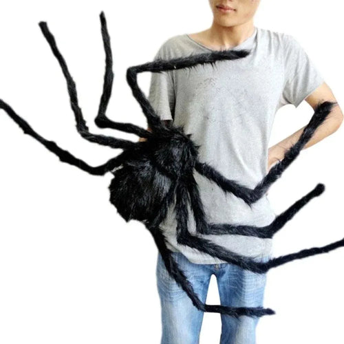 Giant Plush Spider Halloween Decoration – Outdoor Horror Prop 30–200cm