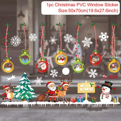 Christmas Wall & Window Sticker – PVC Holiday Decal for Home & Kids Room