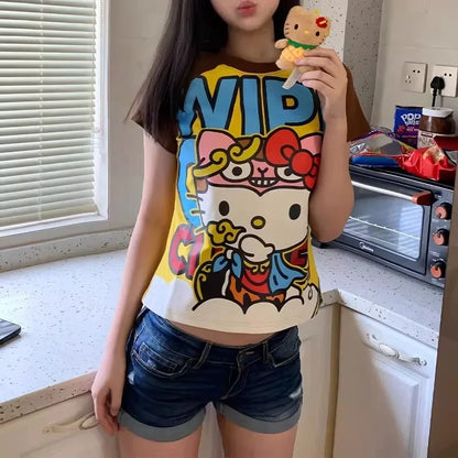Hello Kitty Y2K Crop Top T Shirt