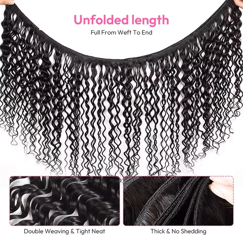 Loose Deep Wave Human Hair Bundles – 12A Brazilian Remy