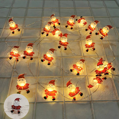 Christmas LED String Lights Santa Snowman Reindeer Xmas Decor