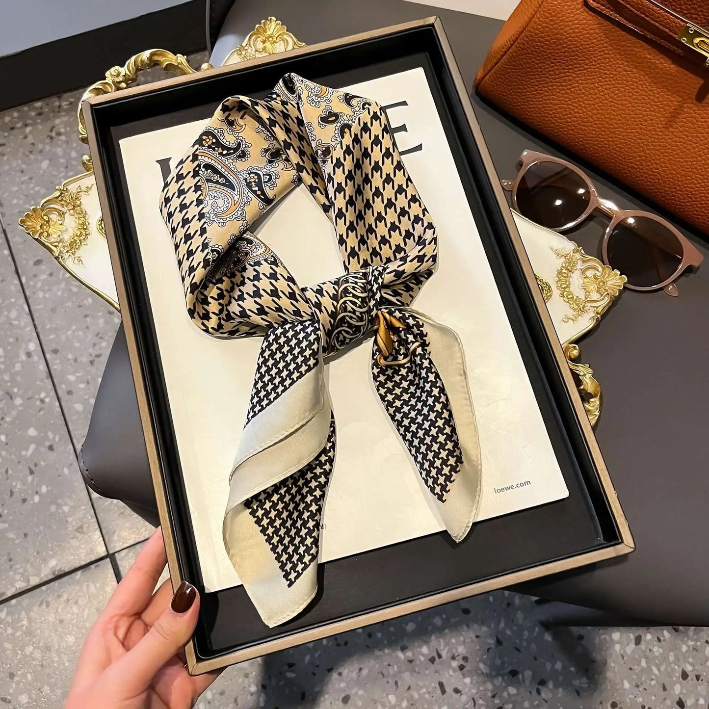 Silk Square Scarf for Women – 70cm Satin Neck Tie, Hair Bandana & Shawl Wrap
