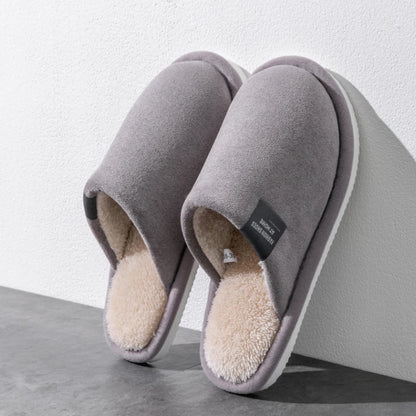 Men's Warm Plush Indoor Slippers – Non-Slip House Shoes