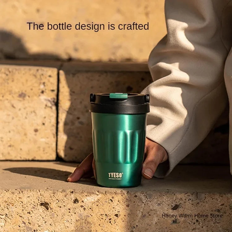 TYESO Insulated Coffee Tumbler – Stainless Steel Vacuum Flask 400ml & 500ml