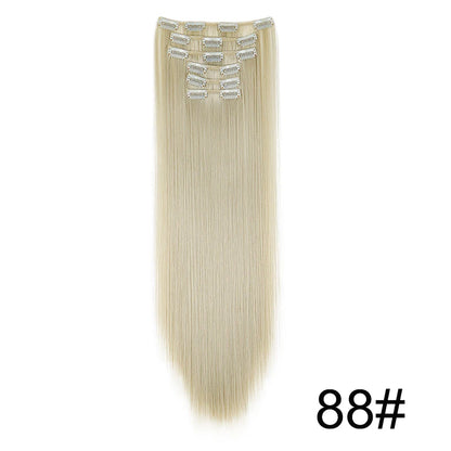 Clip-In Hair Extensions 6-Piece Set – Long Straight Synthetic Hair