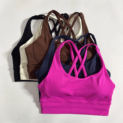 Women's Padded Cross-Back Sports Bra – High Support Activewear