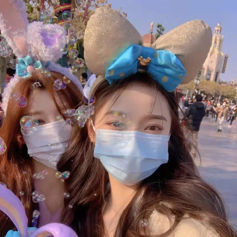 Minnie Mouse Sequin Ears Headband with Bow – Disney Park Style