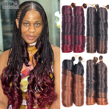 French Curl Braiding Hair 24 Inch – Pre-Stretched Synthetic Spiral Braids for Women