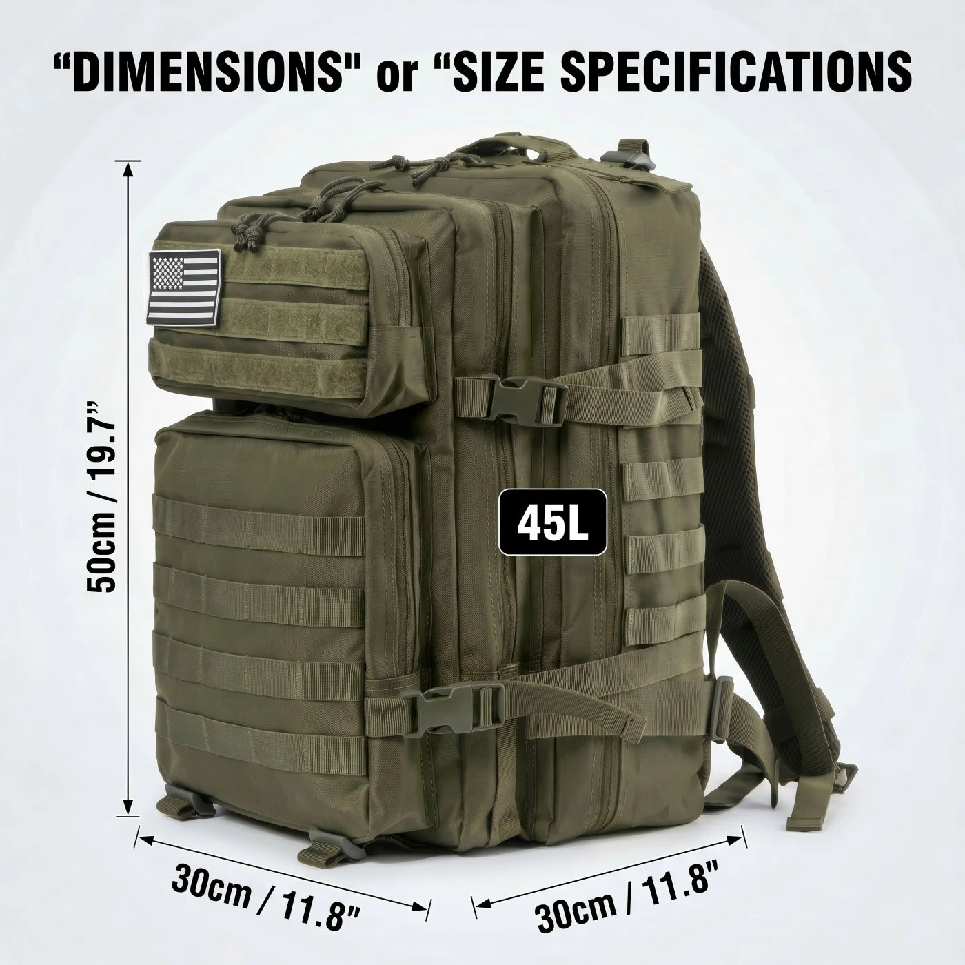 45L Tactical MOLLE Backpack – Large Capacity Travel & Outdoor Bag