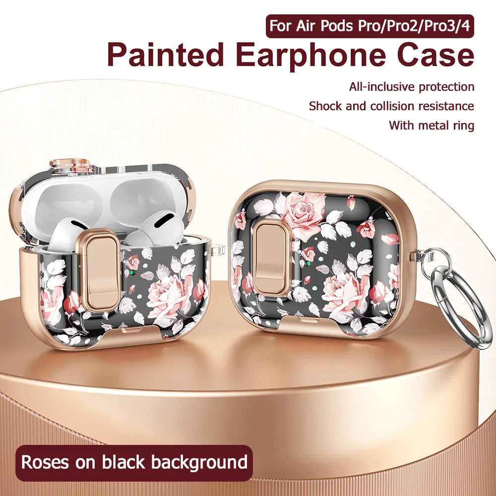 AirPods Pro Case Leopard Print with Metal Ring – Fits Pro / Pro 2 / Pro 3 / AirPods 4