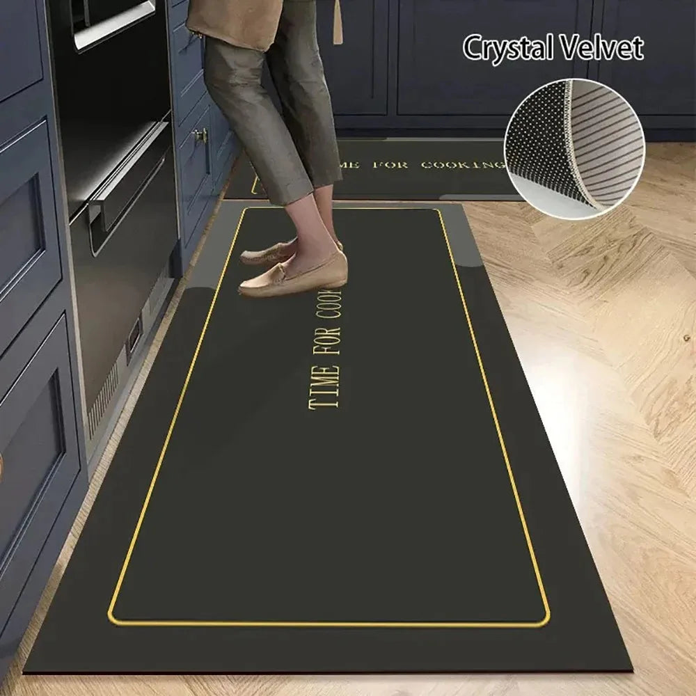 Non-Slip Kitchen Mat Set – Crystal Velvet Absorbent Rugs for Kitchen & Bathroom