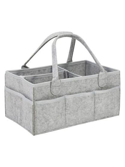 Diaper Caddy Organizer – Foldable Felt Storage Tote Bag