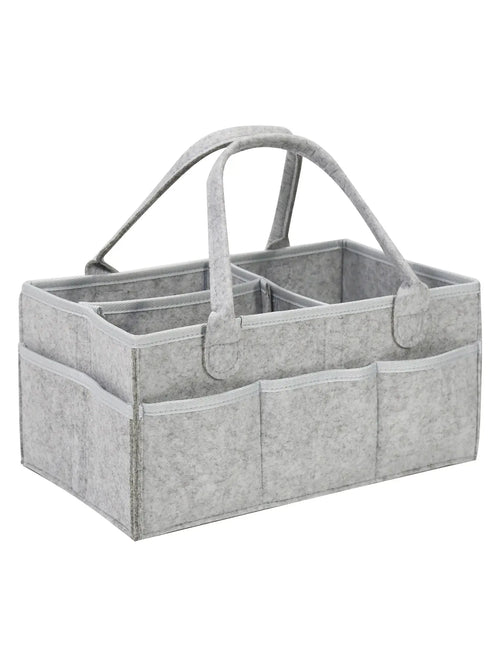 Diaper Caddy Organizer – Foldable Felt Storage Tote Bag