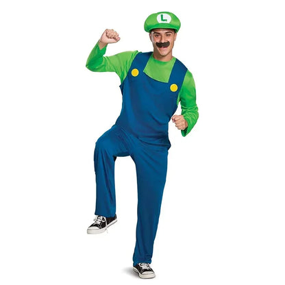 Super Mario Bros Plumber Halloween Costume Set with Hat & Gloves