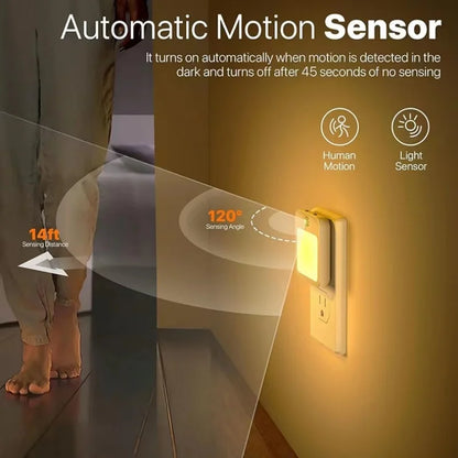Motion Sensor Night Light – Plug-In LED with Adjustable Brightness