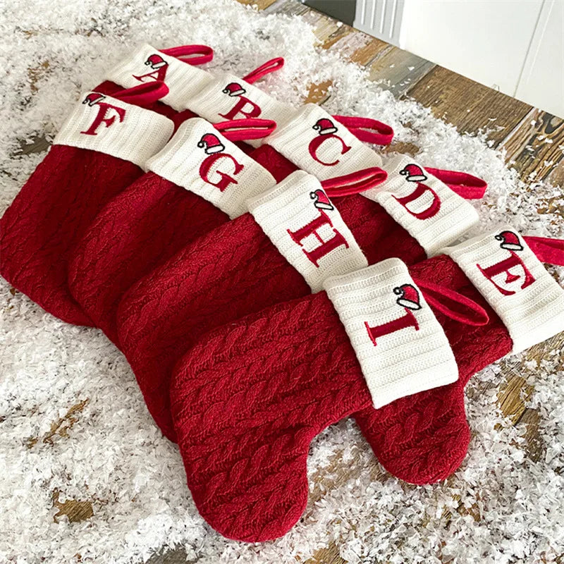 Christmas Knit Letter Stocking Ornament – A–Z & Snowflake