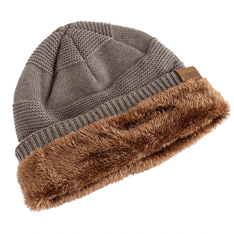 Fur Lined Slouchy Knit Beanie – Unisex Winter Hat