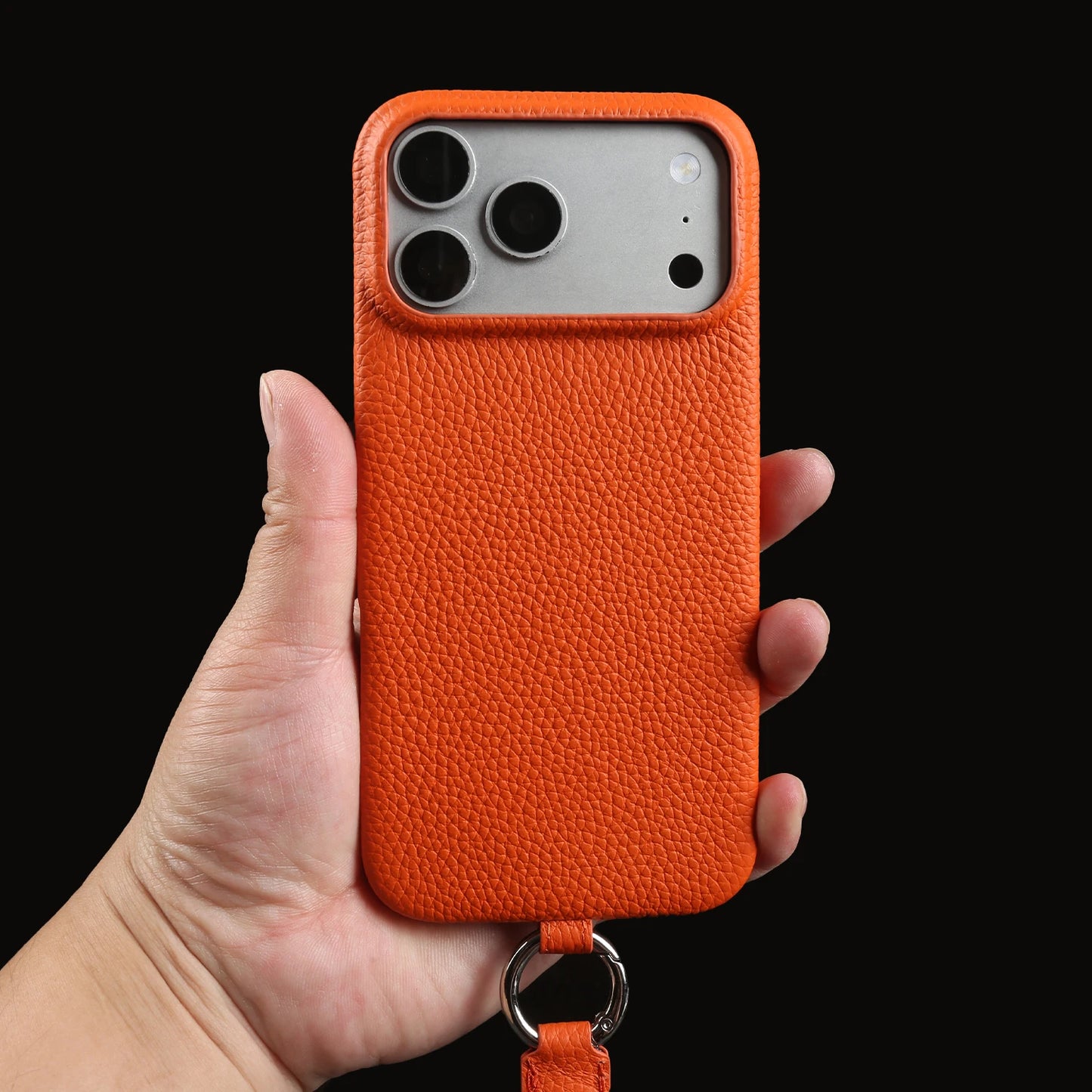 With Lanyard Genuine Leather iPhone Case