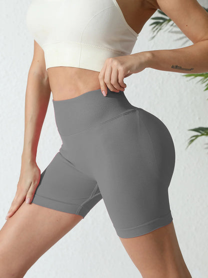 Women's High Waist Seamless Scrunch Yoga Shorts