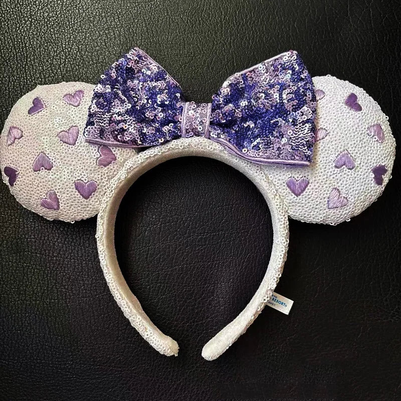 Minnie Mouse Sequin Ears Headband with Bow – Disney Park Style