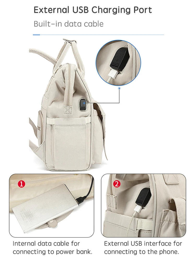 Diaper Bag Backpack with Stroller Hooks – Waterproof Maternity Travel Bag