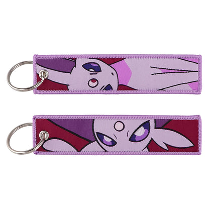 Anime Embroidered Keychain - Cute Cartoon Jet Tag Key Ring