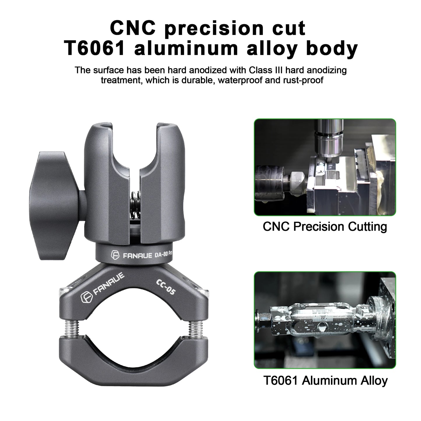 Fanaue Motorcycle Handlebar Mount with Ball Head for Phone & Camera
