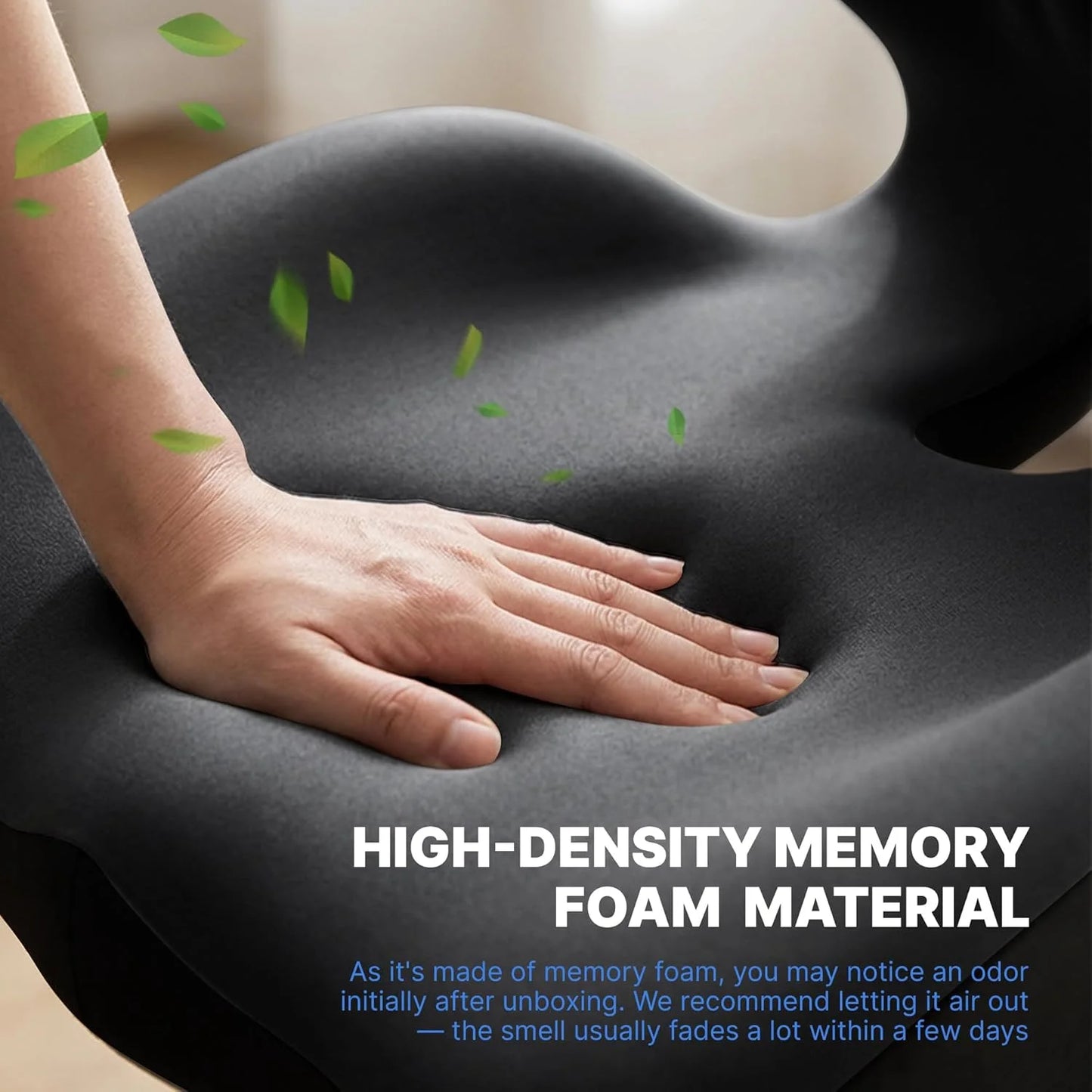 Memory Foam Seat & Back Support Cushion Set for Office Chair & Car