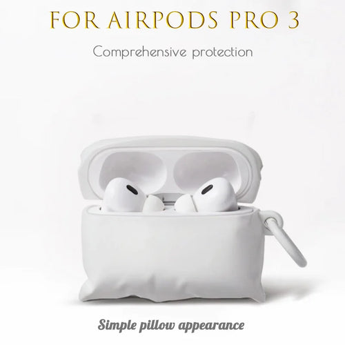 Pillow AirPods Case Soft Silicone with Carabiner Clip