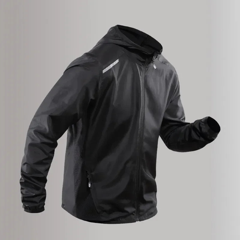 Men's Running Jacket Reflective Hooded Breathable Sportswear