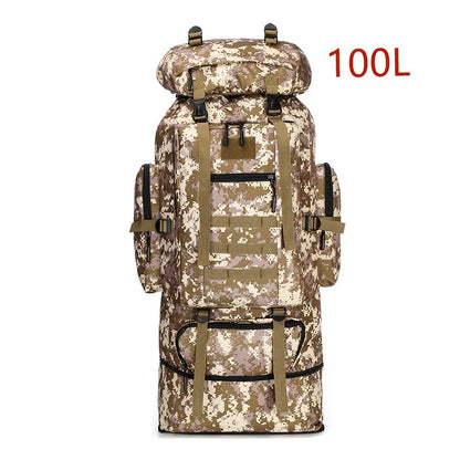 Large Tactical Hiking Backpack – 80L/100L Military Molle Bag for Camping & Travel