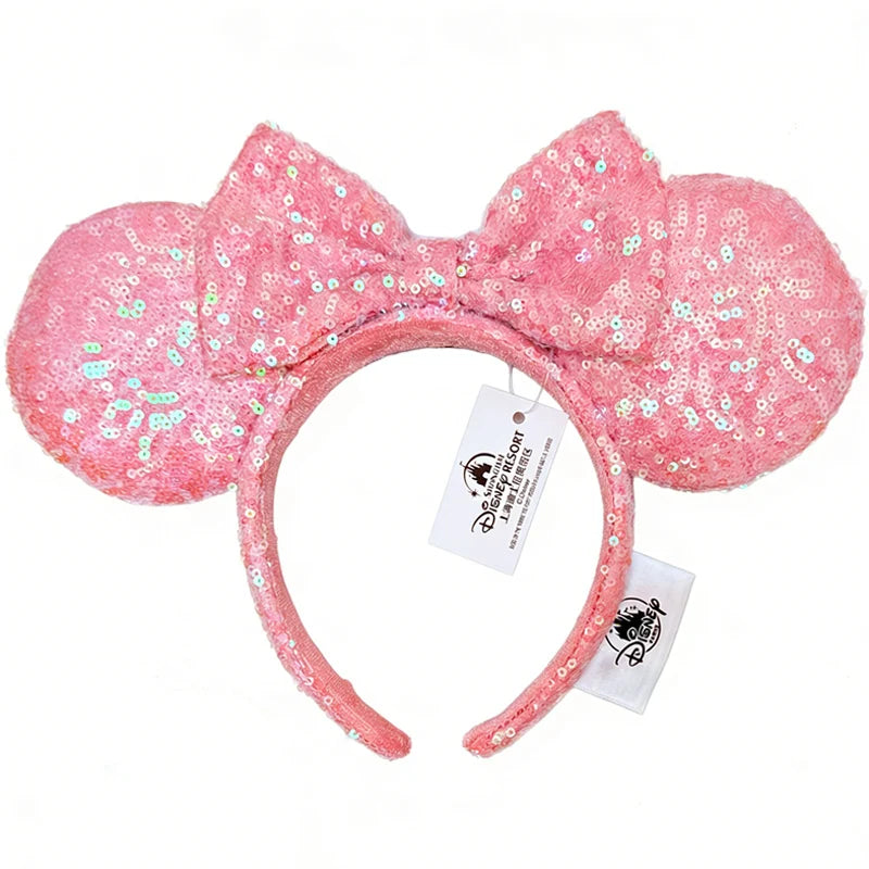 Minnie Mouse Sequin Ears Headband with Bow – Disney Park Style
