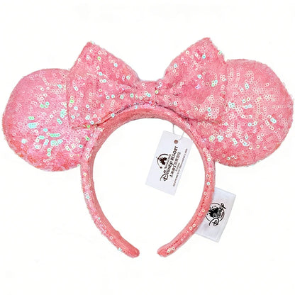 Minnie Mouse Sequin Ears Headband with Bow – Disney Park Style