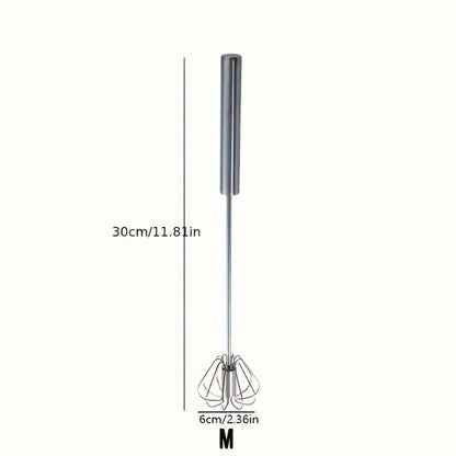 Semi-Automatic Egg Beater – Stainless Steel Hand Whisk