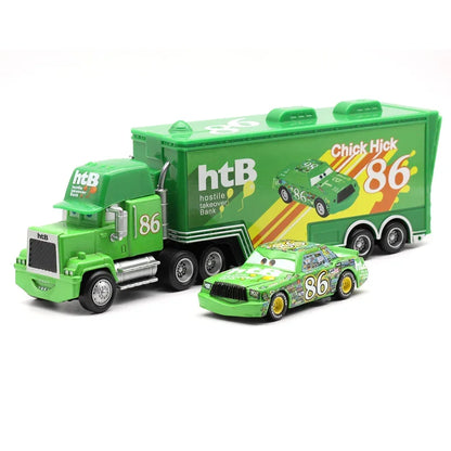 Disney Pixar Cars Lightning McQueen Dinoco Mack Truck Toy Set