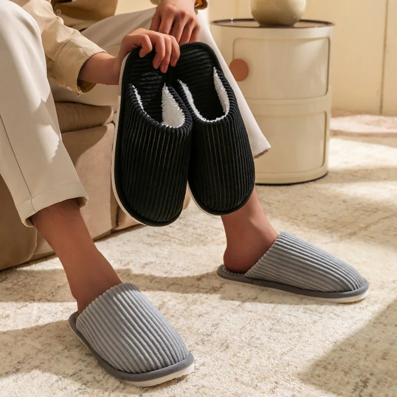 Winter Plush Slippers – Non-Slip Soft Indoor Home Shoes