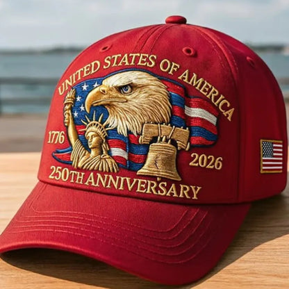 USA 250th Anniversary Eagle Baseball Cap – Washed Cotton