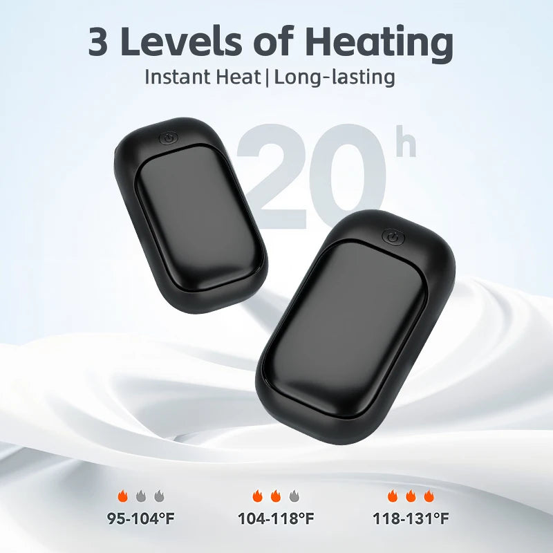 Rechargeable Hand Warmers Set of 2 – 3 Heat Settings