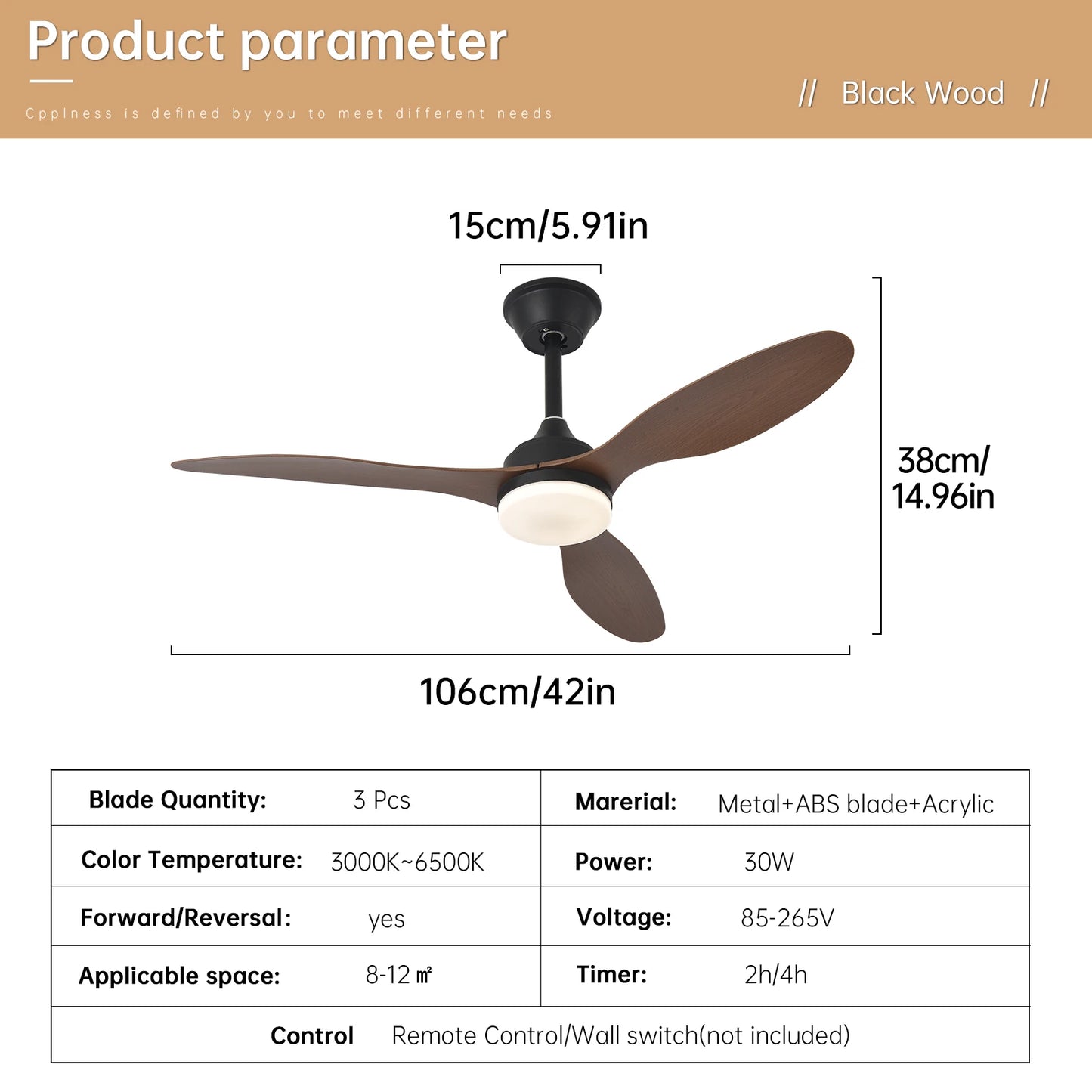 Ceiling Fan with Light – Low Profile Remote Control Fan, 25–52 Inch