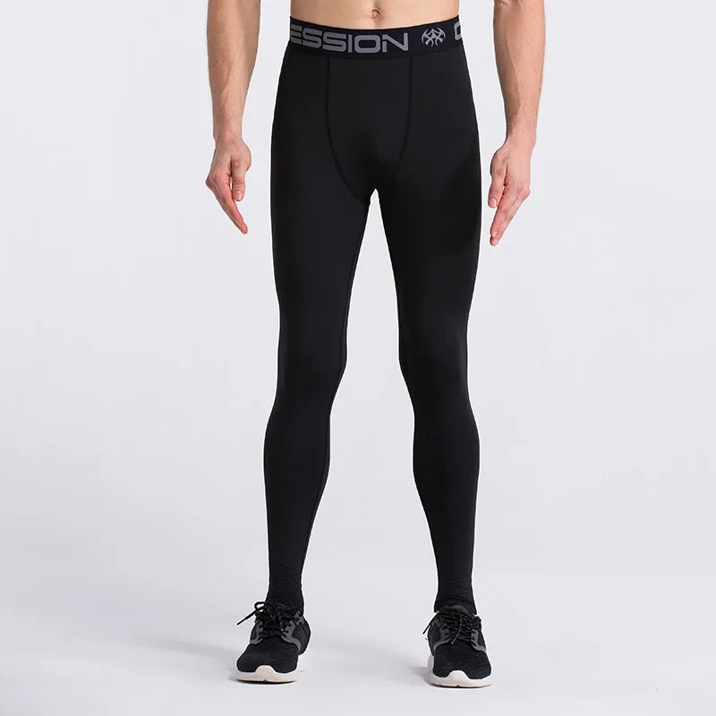 Men's Compression Leggings – Dry Fit Gym Training Tights