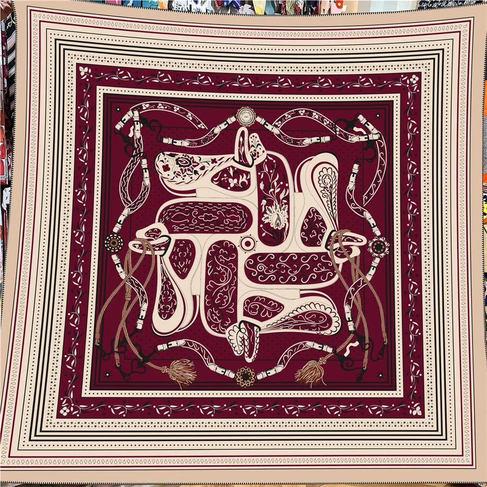 Luxury Silk Cashmere Square Scarf for Women – Designer Pashmina Shawl