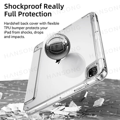 iPad Case with Clear Back – Smart Tri-Fold Folio Cover