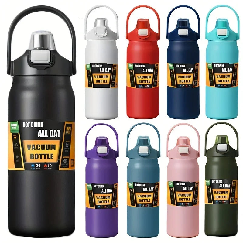 Large Capacity Vacuum Insulated Water Bottle – 800ml to 1500ml Stainless Steel Thermos