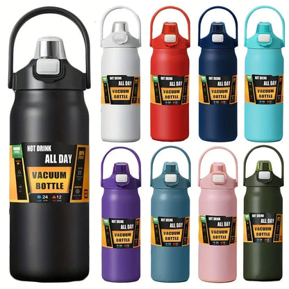Large Capacity Vacuum Insulated Water Bottle – 800ml to 1500ml Stainless Steel Thermos
