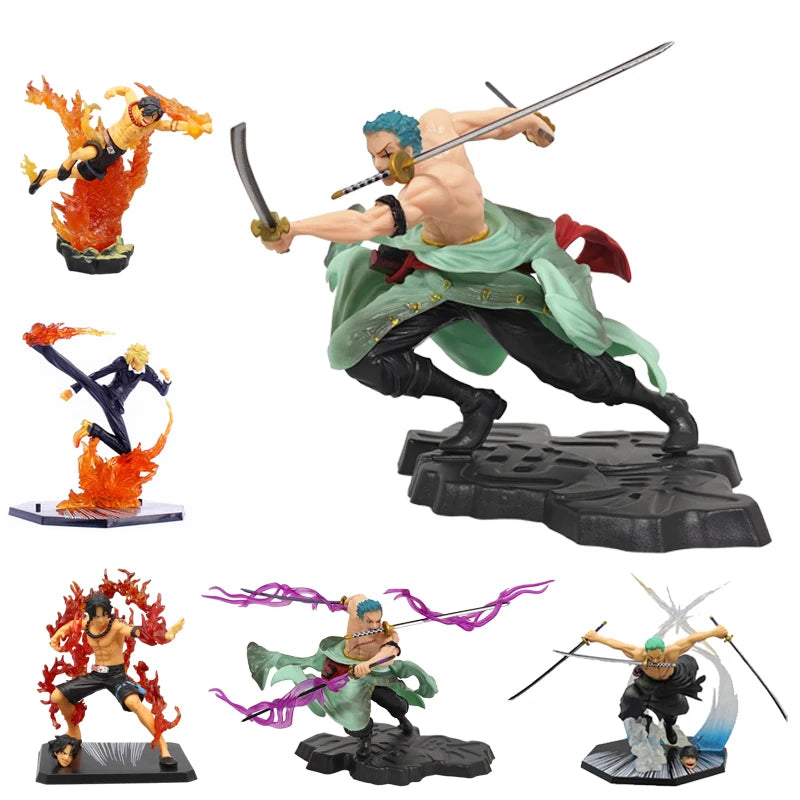 One Piece Luffy and Roronoa Zoro Three Sword PVC Action Figure