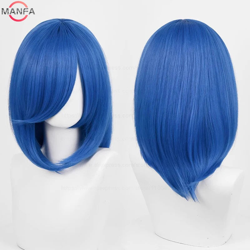 Anime Cosplay Bob Wig with Bangs – 40cm Heat Resistant, 54 Colors