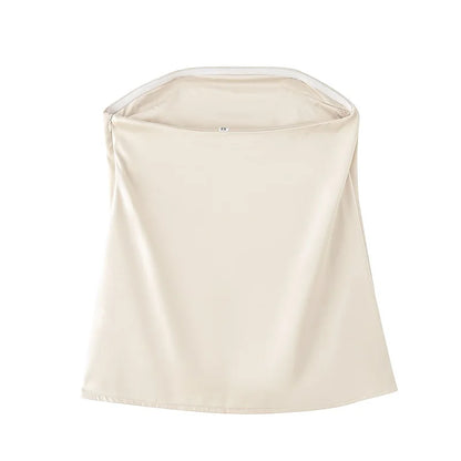 Women's Satin Wide-Leg Pants & Tube Top Set