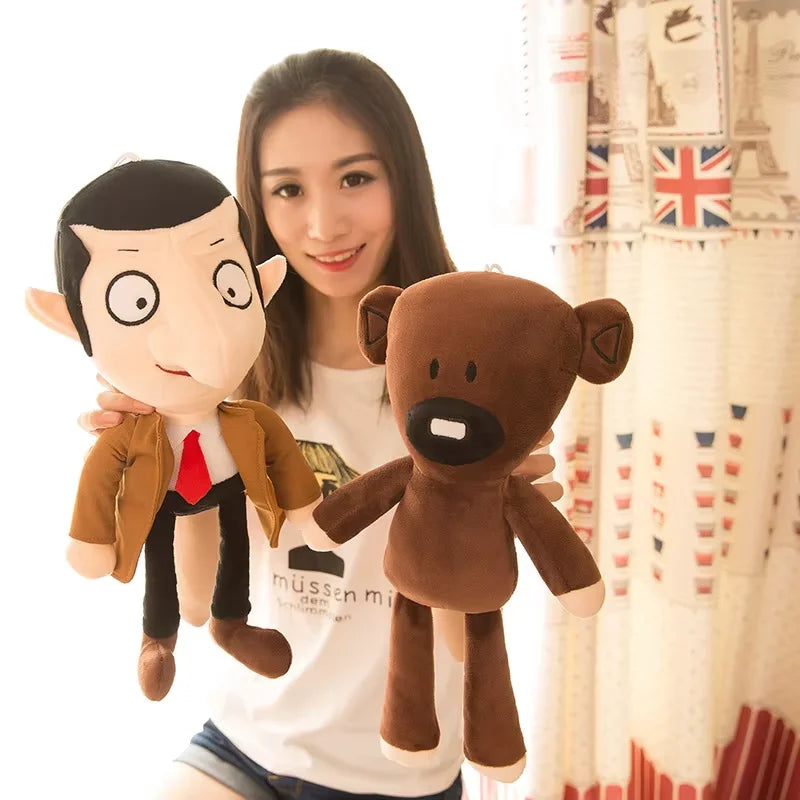 Mr. Bean Plush Toy Set – Stuffed Doll with Teddy Bear
